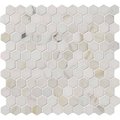 Msi Calacatta Gold Hexagon SAMPLE Polished Marble Mesh-Mounted Mosaic Tile ZOR-MD-0171-SAM